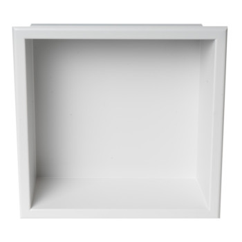 ALFI brand 12 x 12 White Matte Stainless Steel Square Single Shelf Bath Shower Niche