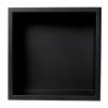 ALFI brand 12 x 12 Black Matte Stainless Steel Square Single Shelf Bath Shower Niche