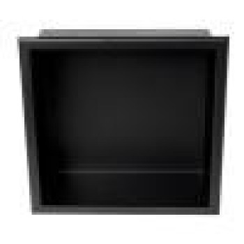 ALFI brand 12 x 12 Black Matte Stainless Steel Square Single Shelf Bath Shower Niche