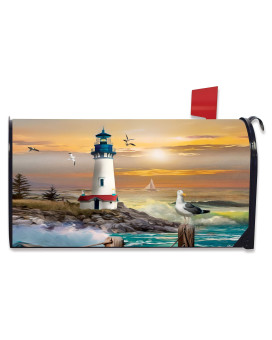 Sunset Lighthouse Summer Magnetic Mailbox Cover Standard Briarwood Lane