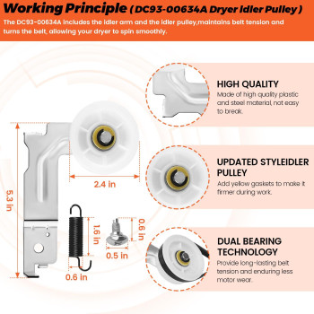 2024 Upgraded Dryer Repair Kit By Beaquicy Replacement For Samsung Dryer Includes Dc9716782A Roller Belt 66020016555Ph23