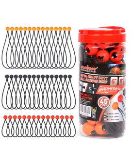 Horusdy 45 Pack Ball Bungee Cords Includes 6 9 11 Heavy Duty Gazebo Tarp Tie Down Cord