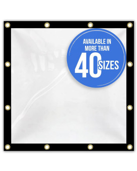 Covers All Heavy Duty Multipurpose Clear Tarp With Grommets Waterproof 20Mil Vinyl Material 10 L X 20 W Feet Designed Fo