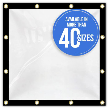 Covers All Heavy Duty Multipurpose Clear Tarp With Grommets Waterproof 20Mil Vinyl Material 10 L X 20 W Feet Designed Fo