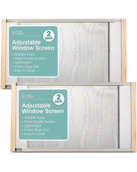 Home Intuition 2Pack Adjustable Horizontal Window Screen 2545 Inches Wide 15 Inches High