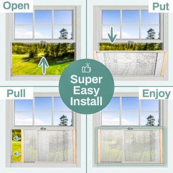 Home Intuition 2Pack Adjustable Horizontal Window Screen 2545 Inches Wide 15 Inches High