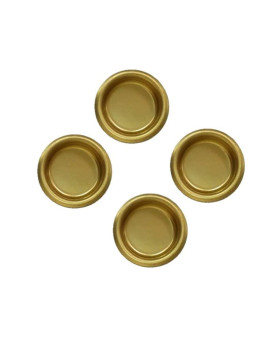 Qcaa Solid Brass Finger Pull 134 Polish Brass 4 Pack