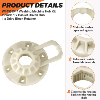 W10528947 W10396887 Washer Basket Driven Hub Kit 2024 Upgrade Fits For Maytag Whirlpool Kenmore Washers Replaces Ap5665171 W10