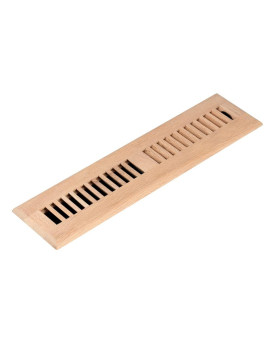 Homewell Red Oak Wood Floor Register Drop In Vent Cover With Damper 2X12 Inch Unfinished