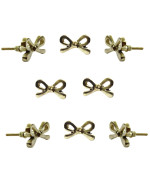 Perilla Home Set Of 8 Brass Metal Knobs For Cabinet Drawers Decorative Bow Knobs For Home Kitchen Cabinet Hardware Cupboard Gl