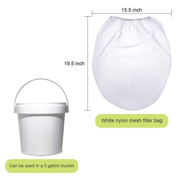 Paint Strainer Bags White Fine Mesh Filters Bag Bucket Elastic Opening Strainer Bags Hydroponic Paint Filter Bag For Paint Garde