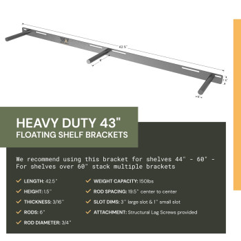 Floating Shelf Bracket 43 Hidden Shelf Brackets 150 Lb Weight Capacity Supports Wall Mounted Floating Shelves Of Any Leng