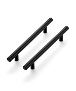 Ravinte 6 Pack 738 Cabinet Pulls Matte Black Stainless Steel Kitchen Cupboard Handles Cabinet Handles 738 Length 5 Hole