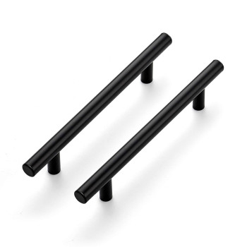 Ravinte 6 Pack 738 Cabinet Pulls Matte Black Stainless Steel Kitchen Cupboard Handles Cabinet Handles 738 Length 5 Hole