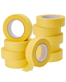 Lichamp 10Pack Automotive Refinish Masking Tape Yellow 36Mm X 55M Cars Vehicles Auto Body Paint Tape Automotive Painters Tape