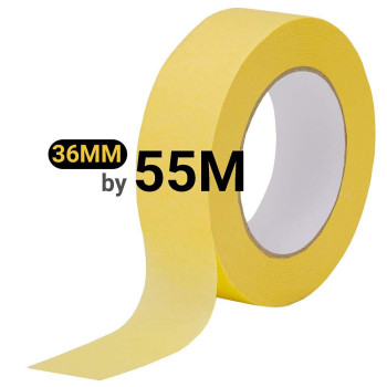 Lichamp 10Pack Automotive Refinish Masking Tape Yellow 36Mm X 55M Cars Vehicles Auto Body Paint Tape Automotive Painters Tape