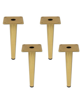 Geesatis 4 Pcs Round Tall Sleek Tapered Furniture Legs Cabinet Cupboard Table Chair Table Metal Feet With Mounting Screws Heig