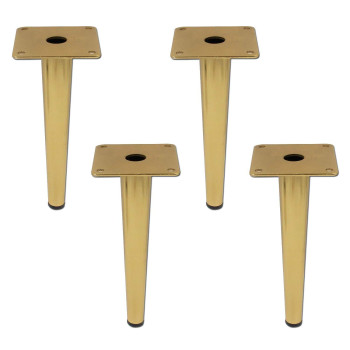 Geesatis 4 Pcs Round Tall Sleek Tapered Furniture Legs Cabinet Cupboard Table Chair Table Metal Feet With Mounting Screws Heig