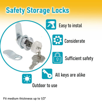 Xhaibei 6 Pack Cabinet Locks With Keys 78 Rv Storage Door Locks Keyed Alike 12 Keys Cam Locks For Camper Or Trailer Door