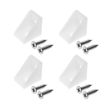 Mromax 20Pcs Plastic Corner Braces White Shelf Closet Furniture Angle Bracket 079 X 079 X 059 Lxwxh