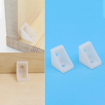 Mromax 20Pcs Plastic Corner Braces White Shelf Closet Furniture Angle Bracket 079 X 079 X 059 Lxwxh