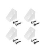 Mromax 100Pcs Plastic Corner Braces White Shelf Closet Furniture Angle Bracket 079 X 079 X 059 Lxwxh