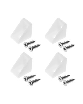 Mromax 100Pcs Plastic Corner Braces White Shelf Closet Furniture Angle Bracket 079 X 079 X 059 Lxwxh