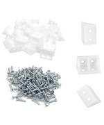 Mromax 50Pcs Plastic Corner Braces White Shelf Closet Furniture Angle Bracket 13 X 075 X 075 Lxwxh