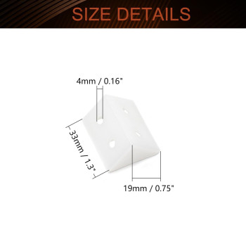 Mromax 50Pcs Plastic Corner Braces White Shelf Closet Furniture Angle Bracket 13 X 075 X 075 Lxwxh