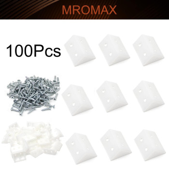 Mromax 50Pcs Plastic Corner Braces White Shelf Closet Furniture Angle Bracket 13 X 075 X 075 Lxwxh