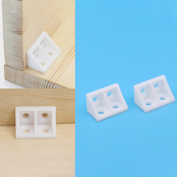 Mromax 50Pcs Plastic Corner Braces White Shelf Closet Furniture Angle Bracket 13 X 075 X 075 Lxwxh