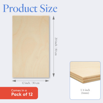 6 Mm Baltic Birch Plywood 14 X 12 X 20 Inch Box Of 12 Bbb Grade Craft Wood Stronger Than Basswood Sheets For Laser Cnc Cut