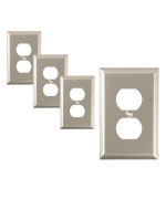 Sleeklighting Brushed Nickel Outlet Covers And Switch Platesdecorative Wall Plate Light Switch Cover Flat Variety Of Styles D