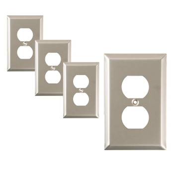 Sleeklighting Brushed Nickel Outlet Covers And Switch Platesdecorative Wall Plate Light Switch Cover Flat Variety Of Styles D