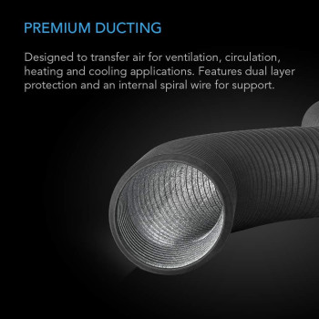 Ac Infinity Flexible 12Inch Aluminum Ducting Heavyduty Fourlayer Protection 25Feet Long For Heating Cooling Ventilation An