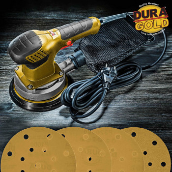 Duragold Premium 60 80 100 120 180 220 320 400 600 1000 Grit 6 Gold Sandpaper Discs 17 Hole Pattern Dustless 5 Each 50 T