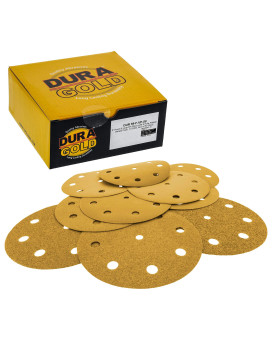 Duragold Premium 5 Gold Hook Loop 9 Hole Pattern Sanding Discs Variety Pack Box 60 80 100 120 180 220 320 400 600