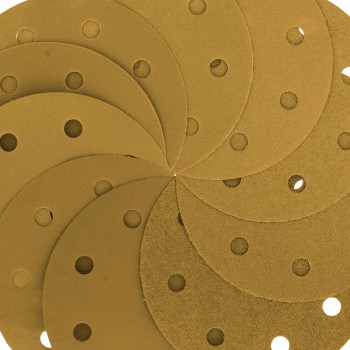 Duragold Premium 5 Gold Hook Loop 9 Hole Pattern Sanding Discs Variety Pack Box 60 80 100 120 180 220 320 400 600