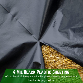 Farm Plastic Supply Black Plastic Sheeting 4 Mil 32 X 100 Black Plastic Tarp Polyethylene Vapor Barrier Plastic She