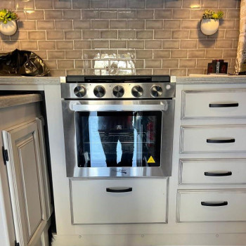 Recpro Rv Stove Gas Range 21 Tall Optional Vented Range Hood 3 Burner 18 Cu Ft 7100 Btu Black Or Silver Color Op