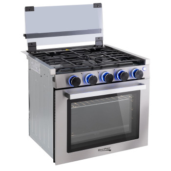 Recpro Rv Stove Gas Range 21 Tall 3 Burner 18 Cu Ft 7100 Btu Optional Vented Range Hood Black Or Silver Color Op