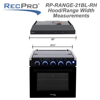 Recpro Rv Stove Gas Range 21 Tall 3 Burner 18 Cu Ft 7100 Btu Optional Vented Range Hood Black Or Silver Color Op