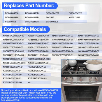 Upgraded Dg6400473A Stove Knobs Compatible With Samsung Gas Range Reinforced Stainless Steel Protection Power Ring Ultra Du