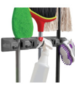 Gorilla Grip Wall Mount Hook Fixture Also Includes Slots To Hold Mop Broom Tools Easy Install Organize Cleaners Tools Hom