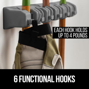 Gorilla Grip Wall Mount Hook Fixture Also Includes Slots To Hold Mop Broom Tools Easy Install Organize Cleaners Tools Hom