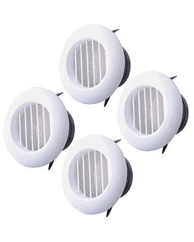 Wadoy Soffit Vent 4 Inch For Exhaust Fan With Screen For Bathroom Exhaust Fan 4 Packs Round Abs Louver Grille Cover White Buil