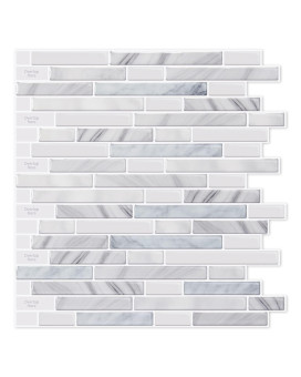 Longking 10Sheet Selfadhesive Peel And Stick Backsplash For Kitchen Vinyl Decorative Tiles Light Gray