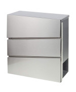 Parrency Stainless Steel Mailboxes With Key Lock Wall Mounted Large Capacity Mailbox Silver 14 15 X 14 15 X 3 12