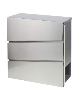 Parrency Stainless Steel Mailboxes With Key Lock Wall Mounted Large Capacity Mailbox Silver 14 15 X 14 15 X 3 12