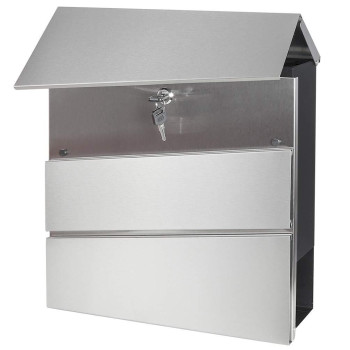 Parrency Stainless Steel Mailboxes With Key Lock Wall Mounted Large Capacity Mailbox Silver 14 15 X 14 15 X 3 12